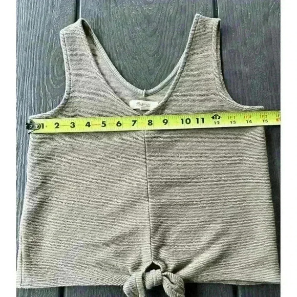 Madewell Tan Sleeveless Tie Front Crop Tank Top - Picture 4 of 10